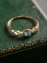 14K Solid Gold Aqua Muse Apatite Ring - CAMELLIA 3.5